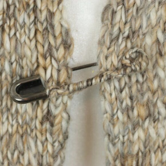 J. Jill Women's Small/Medium Tan Wool & Alpaca Cap Sleeve Open Front Cardigan - Picture 6 of 10